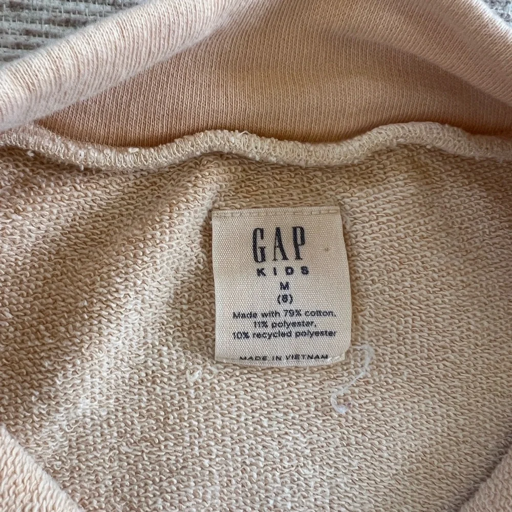 GAP Peach Sweatshirt with Ribbed Cuffs and Stand-Up Collar